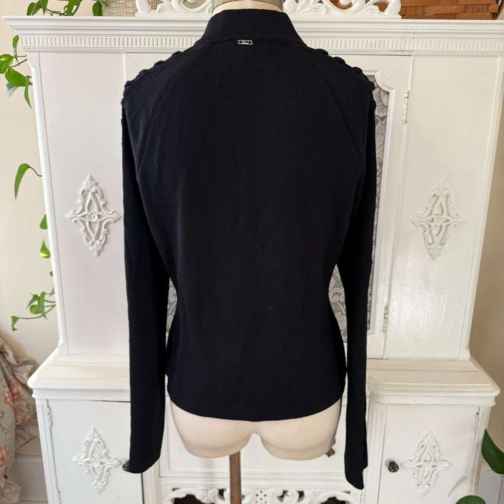 St.John Sport Black Knit Full Zip Jacket - Picture 9 of 11